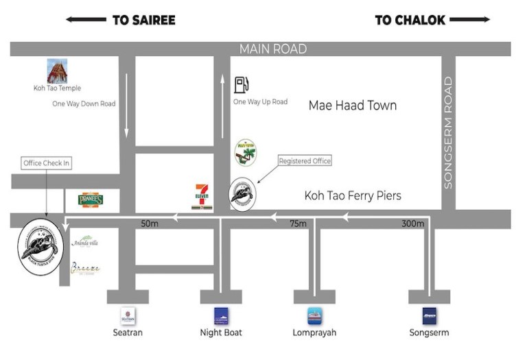 Koh Tao Map - Black Turtle Dive