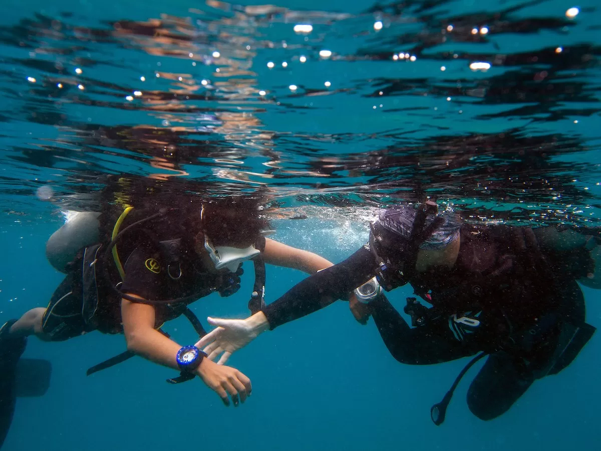 PADI Instructor Development course in Koh Tao, Thailand - IDC Candidates in Open Water Rescue Skills