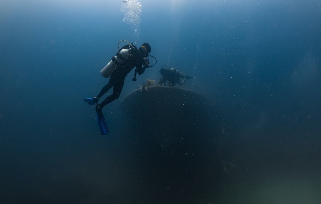 Sunken HTMS Suphairin 313 in Koh Tao Underwater